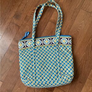 Vera Bradley Navy Teal Floral Quilted Shoulder Bag